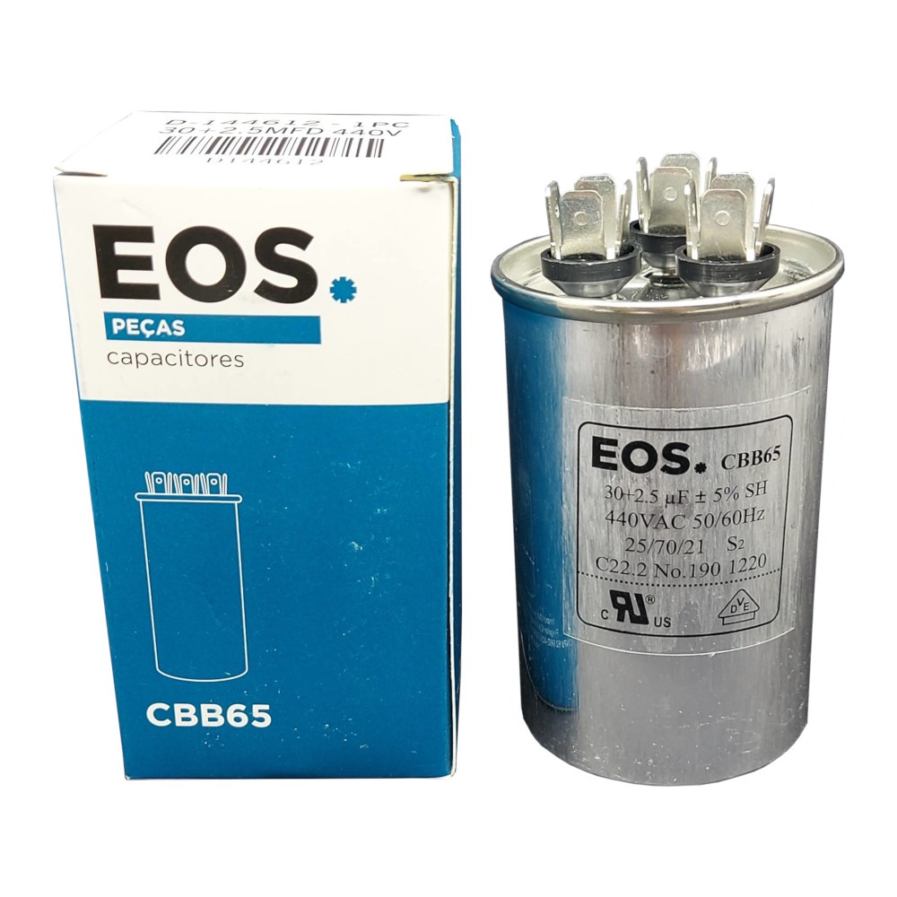Capacitor Ar Condicionado 25+5 380 - Refrigeração na Ferragens Camboatá RJ
